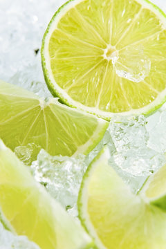 lime pieces mixed with ice