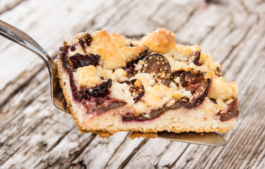 Piece of Plum Cake on a lifter