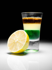Green mexican shot cocktail