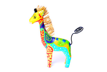 Colorful baby giraffe create by paper hand made