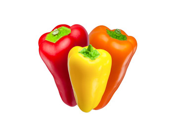 Rote, gelbe und orange Paprika
