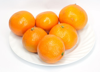 tangerine on white background