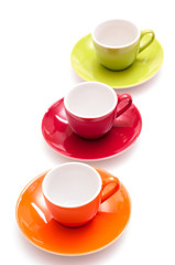 Bunte Kaffeetassen