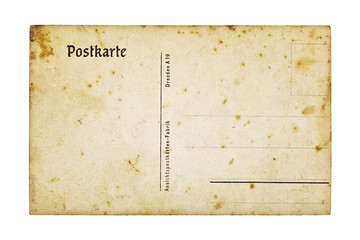Alte deutsche Postkarte, isoliert auf weiss