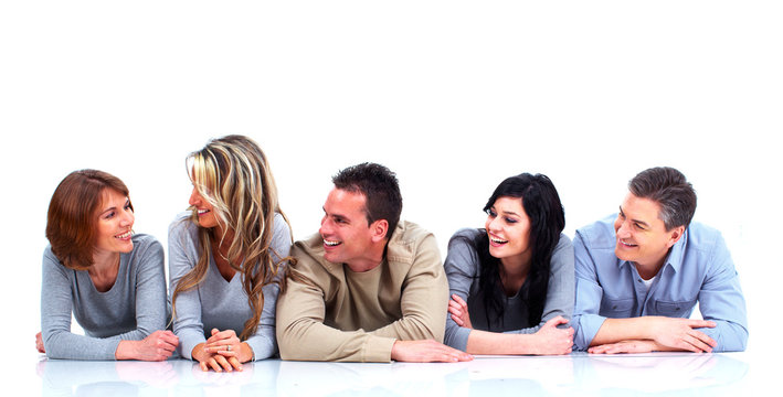 Group Of People Lying On The Floor.