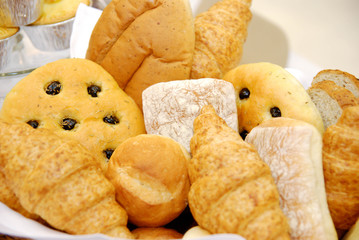Fresh baked bread in basket