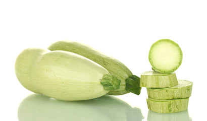 sliced squash isolated on white