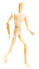 wooden mannequin isolated on white