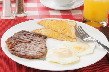 Steak and eggs