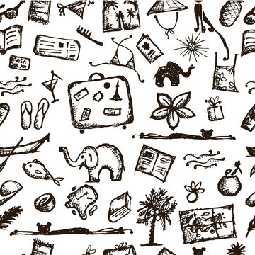 Summer vacations seamless pattern for your design