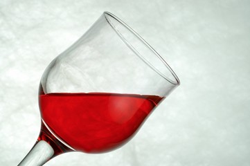 glass filed with red