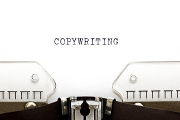 Word Copywriting Typed On Retro Typewriter 
