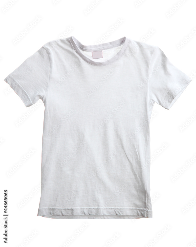 Poster kid white t-shirt isolated on white