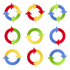 Colorful Arrows in Circles
