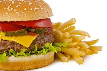 Burger and french fries