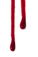 Blood drips close up macro