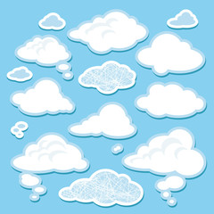 vector set of cartoon clouds