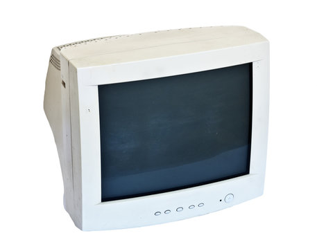 Old Monitor From Your Computer On A White Background