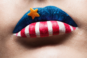 Fototapeta premium macro 4th july lips
