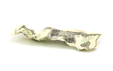 crumpled hundred dollar