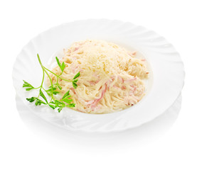 plate of pasta and smoked salmon