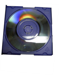 Compact mini disc in blue clear case