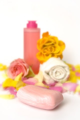 Obraz na płótnie Canvas Pink cosmetics