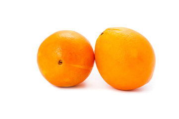 Ripe oranges isolated on white background