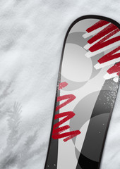 Snowboard in the snow