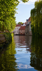 Fototapeta premium Classic view of channels of Bruges. Belgium.