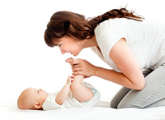 joyful mother playing with her baby infant © Oksana Kuzmina