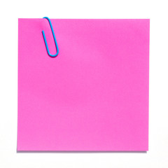 Blank pink sticky note