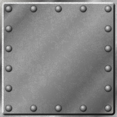 A Metal Plate Background with Rivets