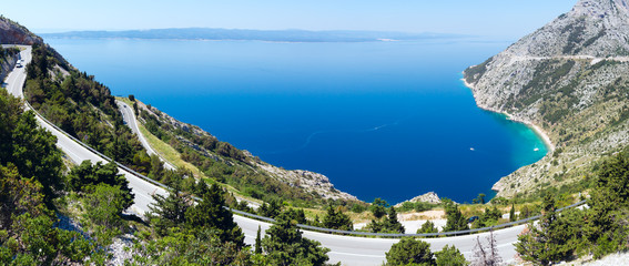 Makarska Riviera coast with Adriatic Highway (Croatia)