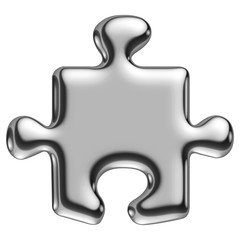 Fototapeta premium Pièce de puzzle chrome