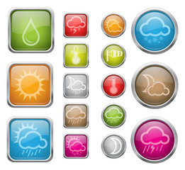 Weather sign icons set