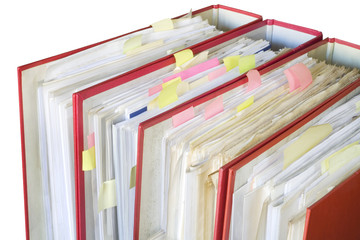 file folders, a little bit messy