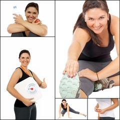Collage - sporty woman