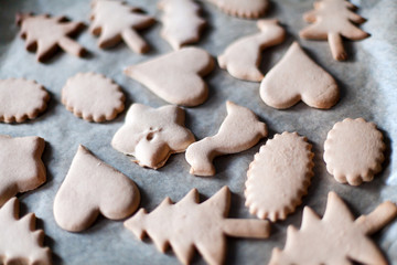 christmas cookies collection on ovenproof plate