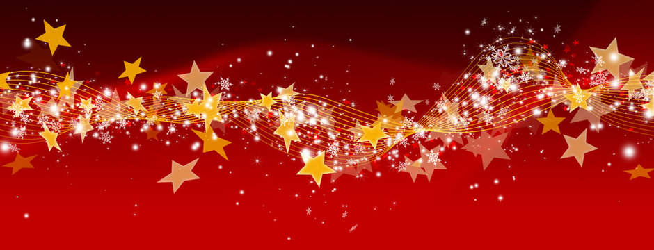 Weihnachtskarte, Banner, Panorama, abstrakt, weihnachtlich, rot