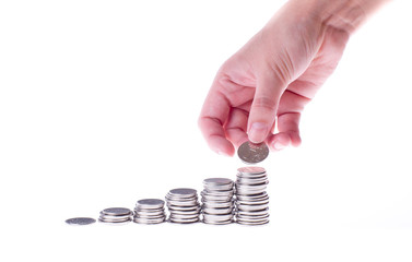 Hand putting coin
