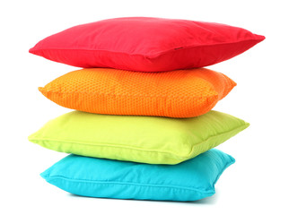 Colorful pillows isolated on white