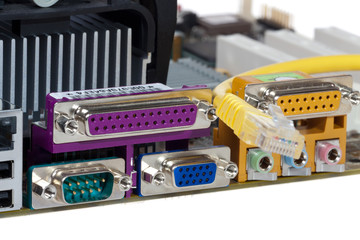 Computer Motherboard als Detailaufnahme