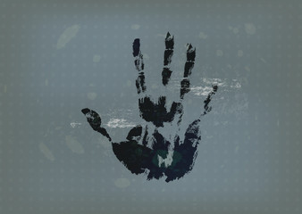hand print with vintage background