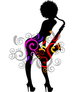 Ragazza con sax