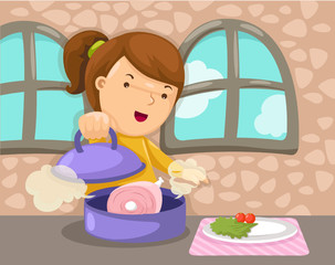 Girl cooking