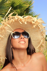 Beauty portrait of woman on the beach