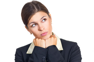 Fototapeta premium Business woman looking up and left