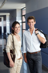 Two young students in the university