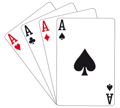 Spielkarten - 4 Asse